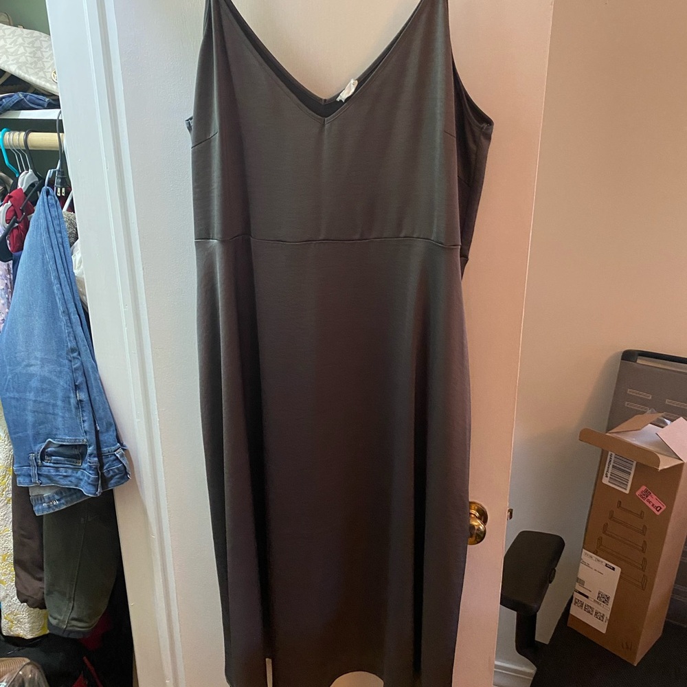 Daily Practice by Anthropologie Gray Spaghetti Strap Slip Dress
